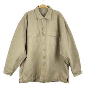 Anchor Blue Mens Shacket Shirt Jacket XL Stone Thick Cotton Canvas Work Utility